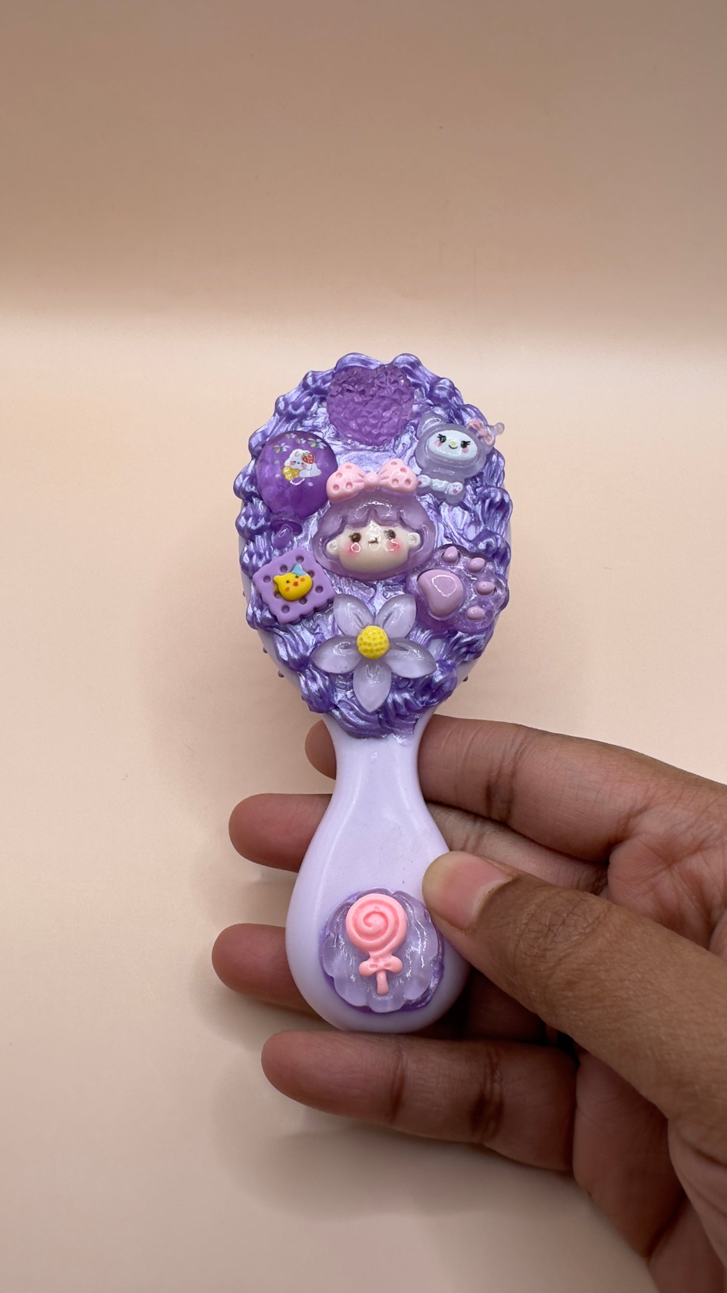 Decoden Hair Brush - Purple Love