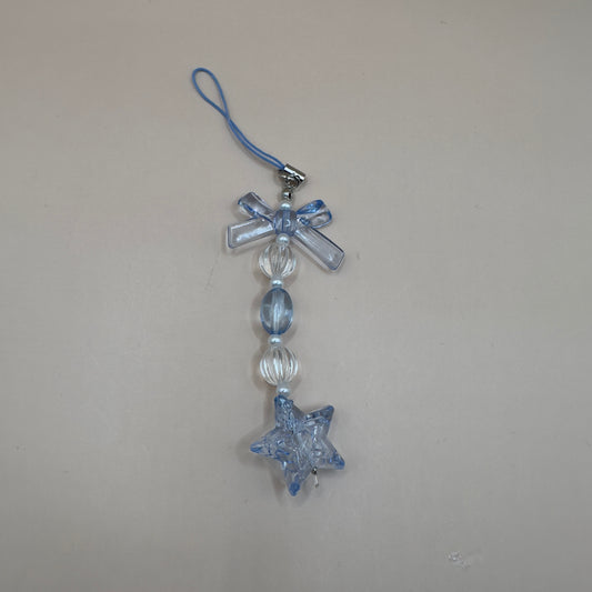 Blue bow and star phonecharm