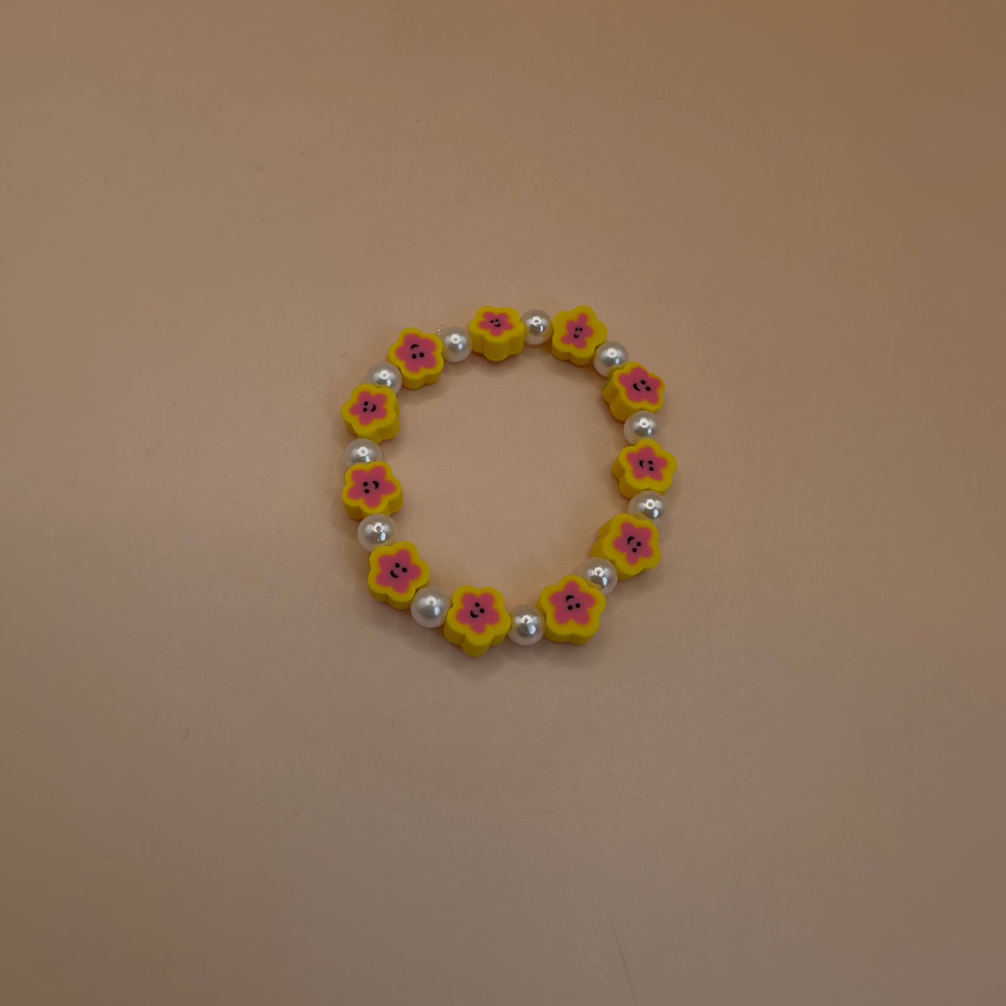 Yellow flower smiley bracelet