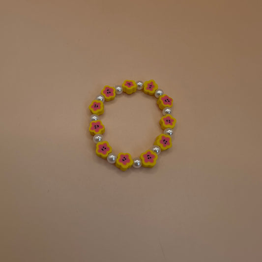 Yellow flower smiley bracelet