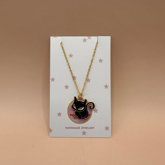 Black cat necklace